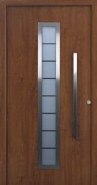 hormann front entrance door finished in decograin golden oak